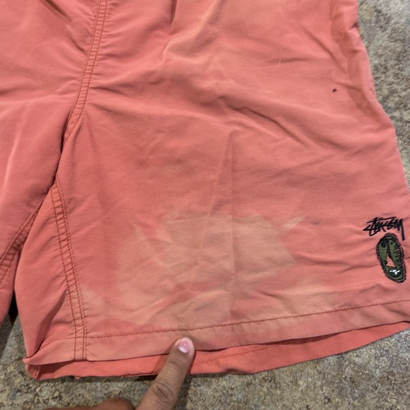 Y2k Vintage Stussy Boardshorts Size Xl Salmon Faded Surf Swim Trunks - Picture 3 of 9